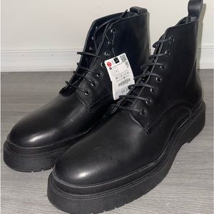 Black Faux Leather Zara Boots
